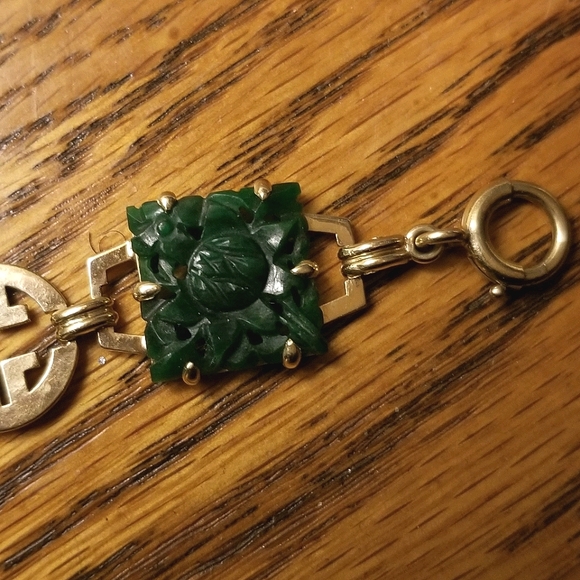 Vintage jade and gold bracelet - Picture 3 of 5